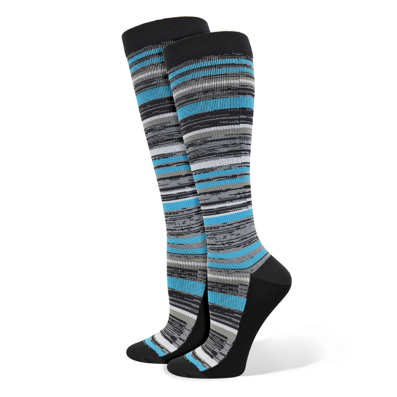 Marled Blue Fashion Compression Sock-XL - 92027
