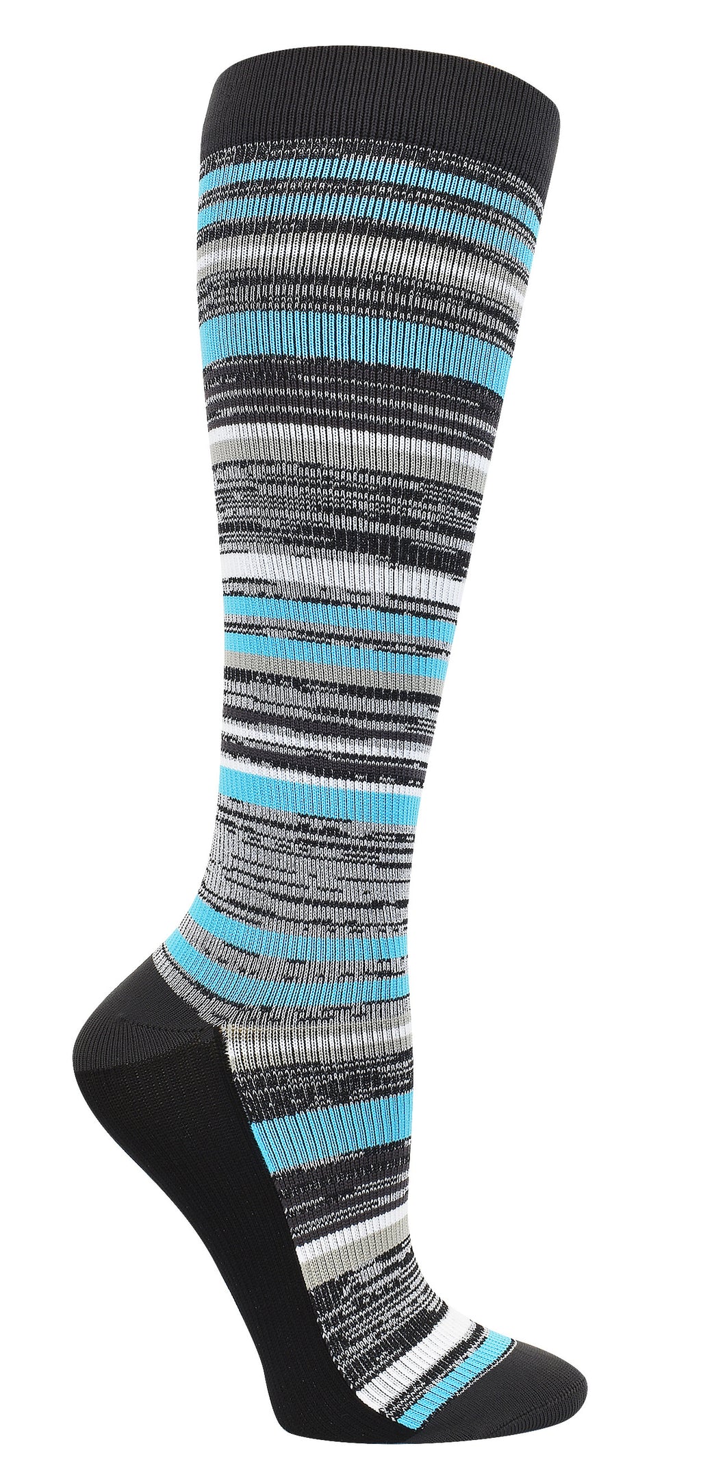 Marled Blue Fashion Compression Sock-XL - 92027