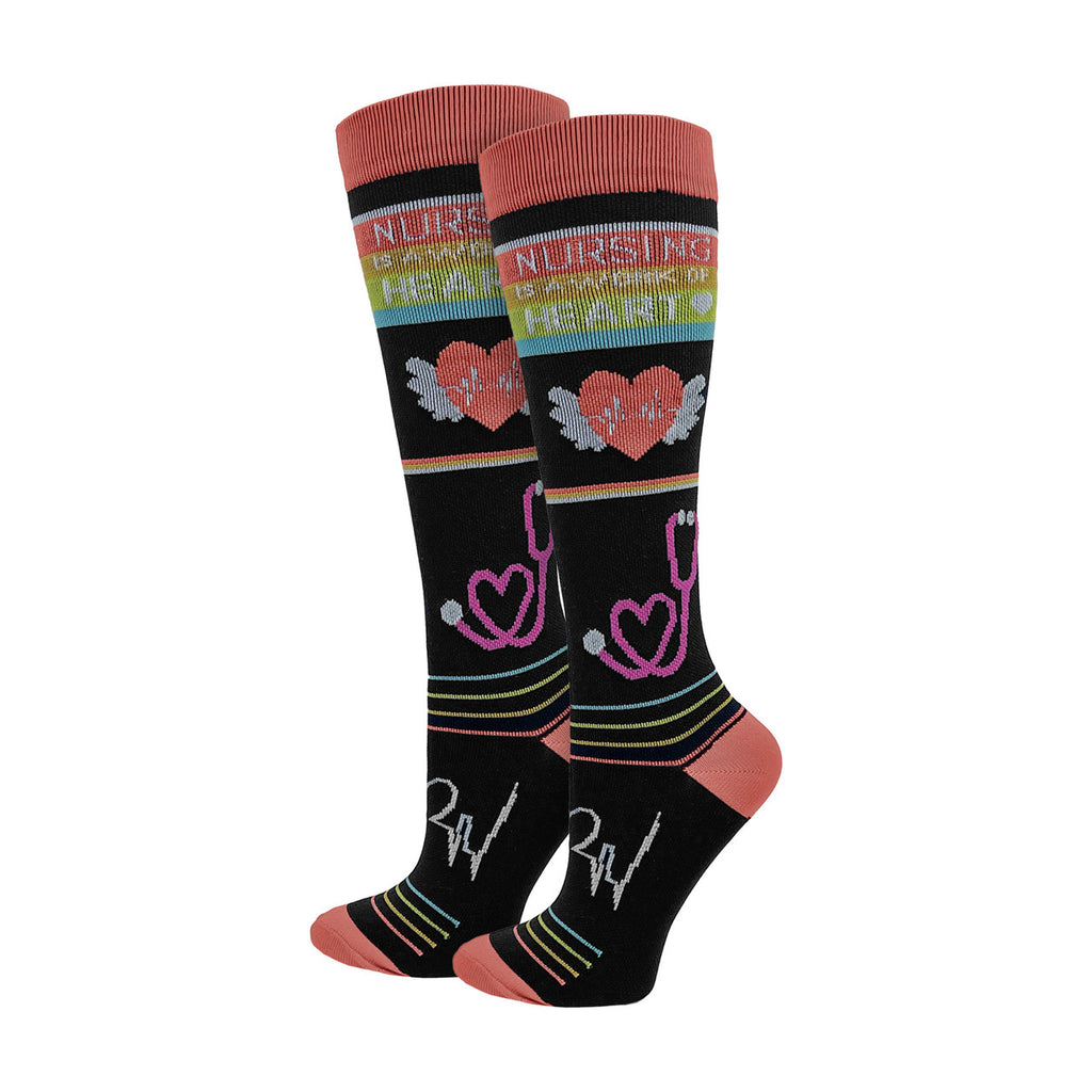 Nursing Work of Heart Fashion Compression Sock - 92308