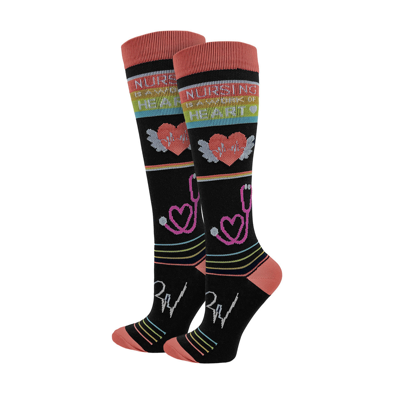 Nursing Work of Heart Fashion Compression Sock - 92308