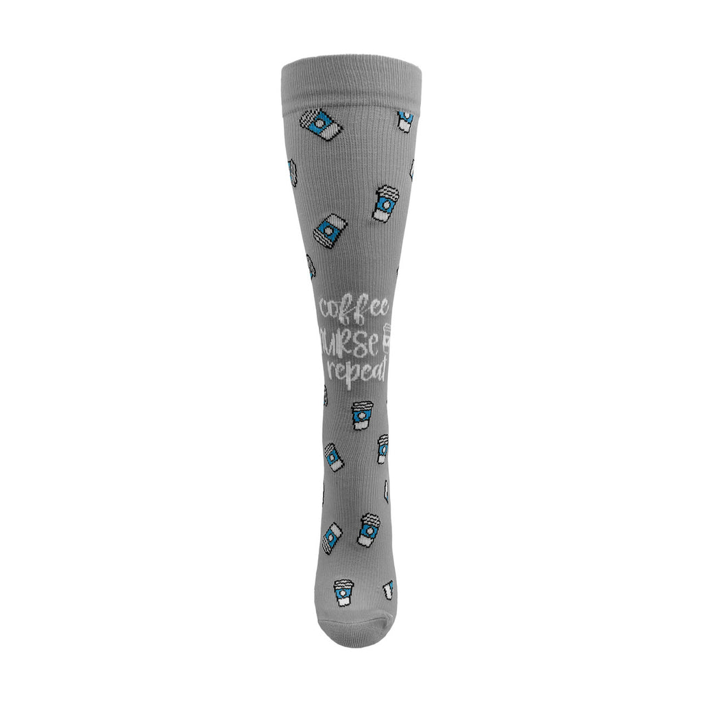 Coffee Nurse Repeat Fashion Compression Sock- 92315