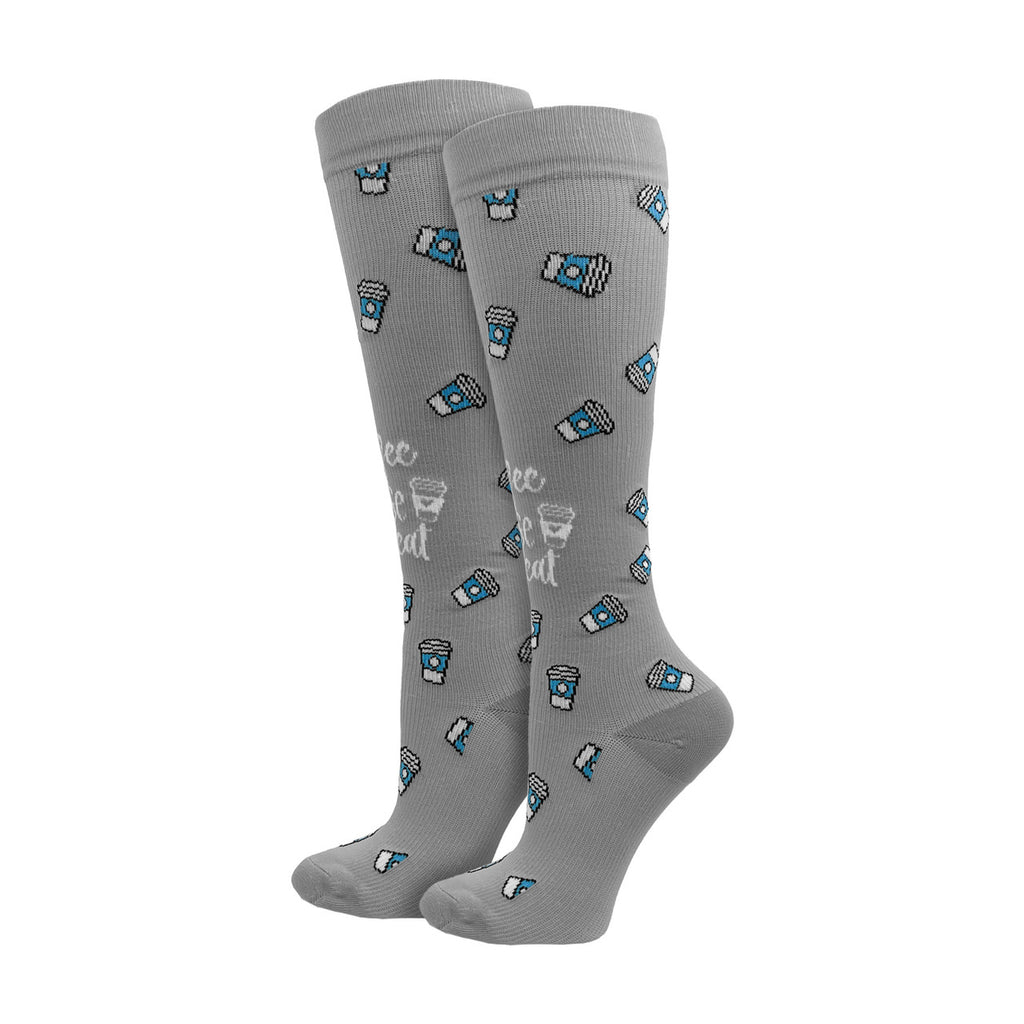 Coffee Nurse Repeat Fashion Compression Sock- 92315