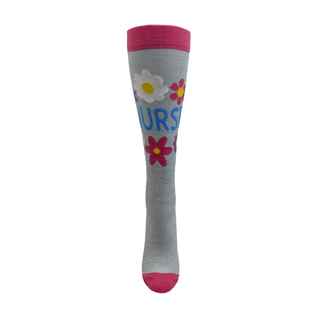 Grey Floral Fashion Compression Sock - 92327