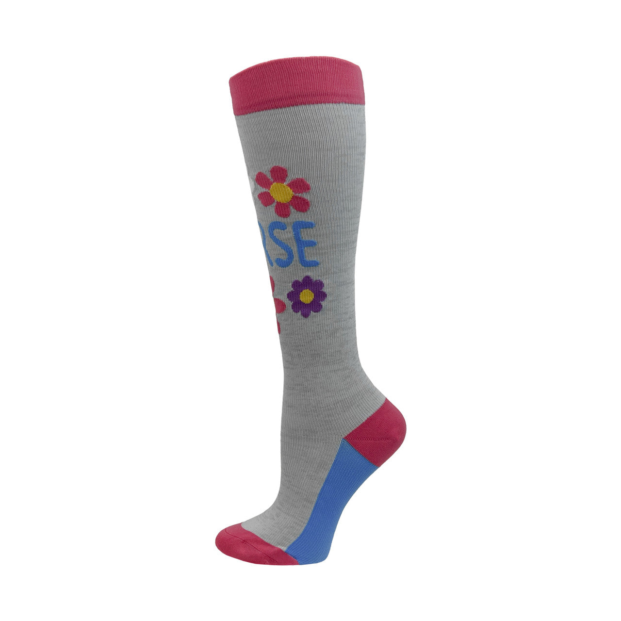 Grey Floral Fashion Compression Sock - 92327