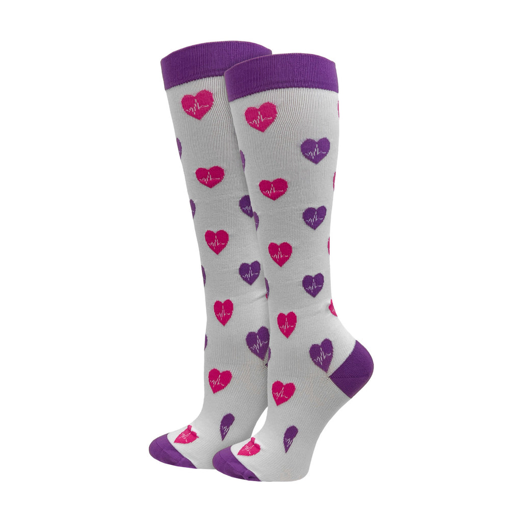 EKG Hearts Compression Knee High- 92334