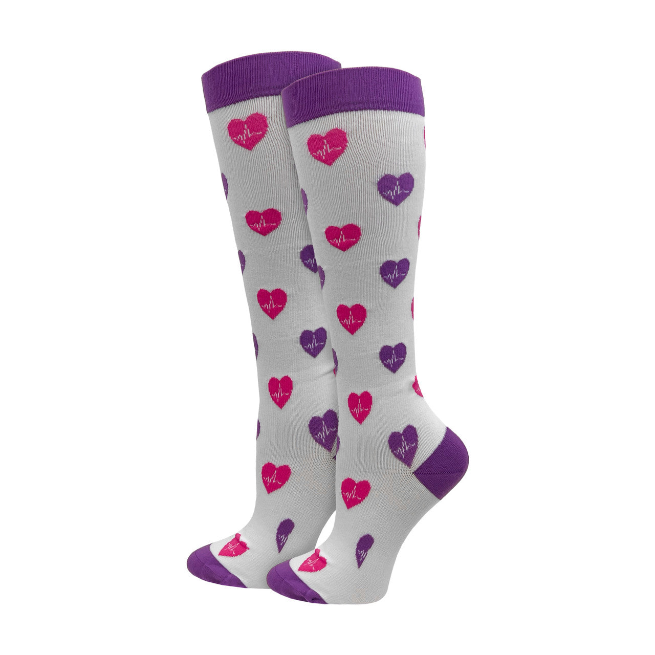 EKG Hearts Compression Knee High- 92334
