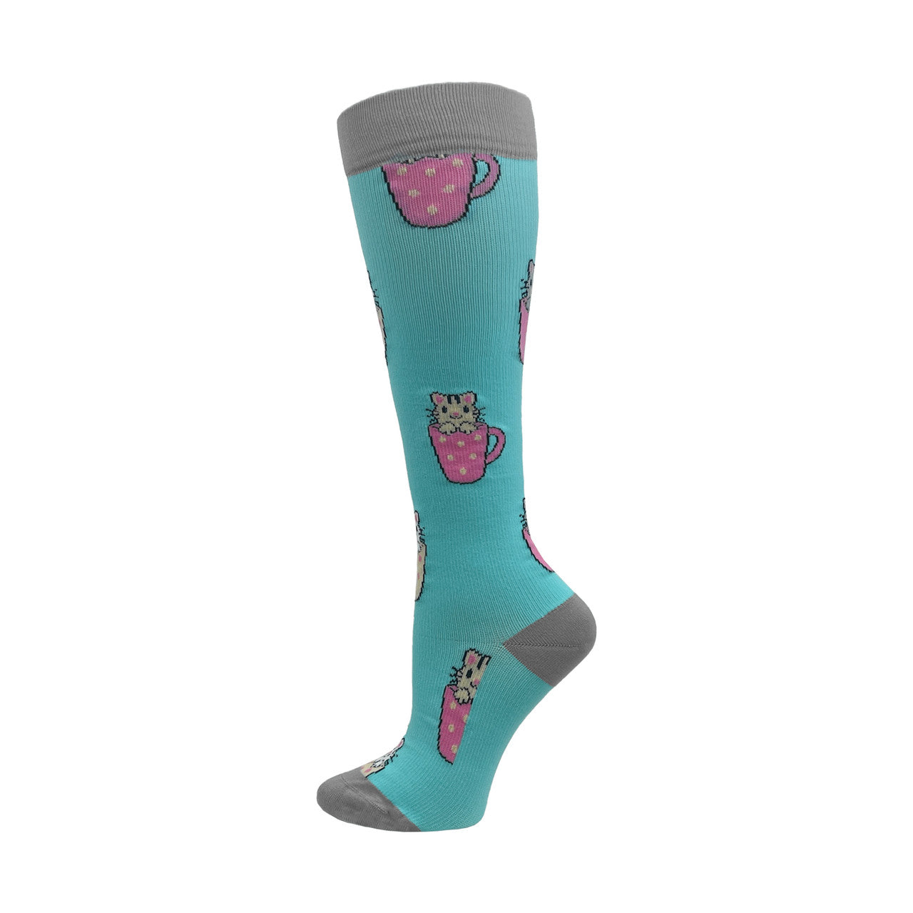 Teacup Cats Fashion Compression Knee Highs 92341