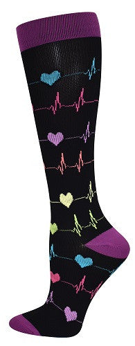 Premium Heart EKG Fashion XL Compression Sock- 94780