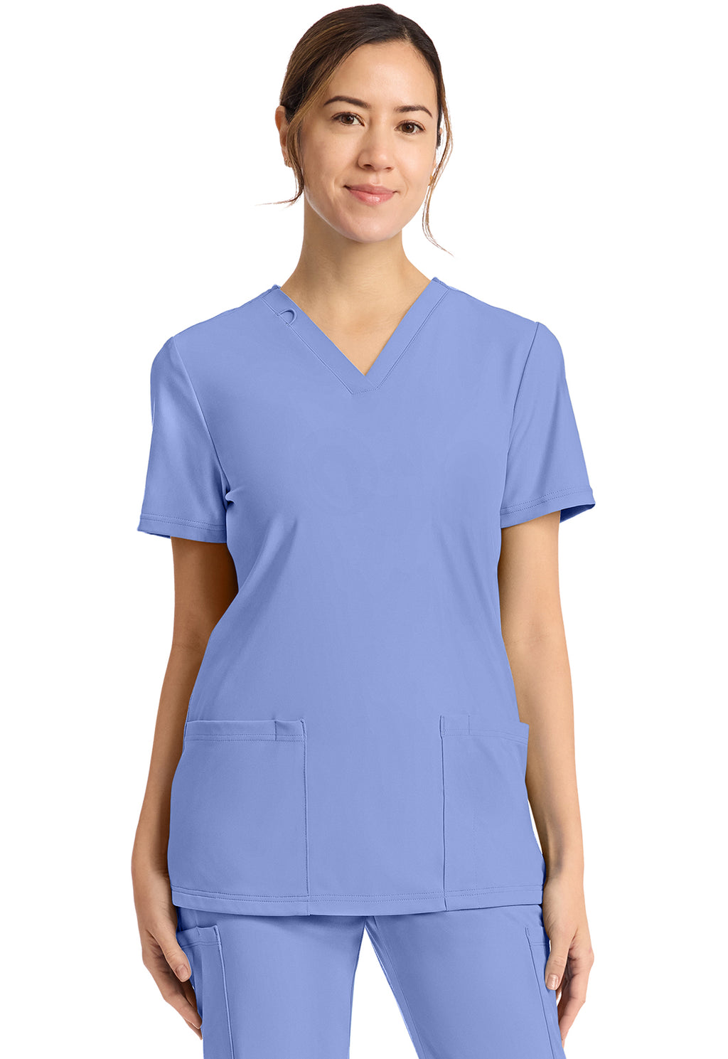 Women's 2-Pocket V-Neck Top in Black