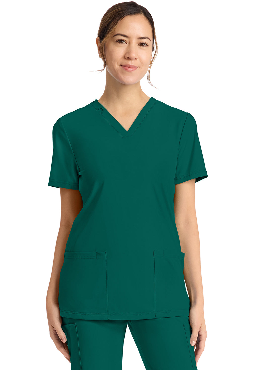 Women's 2-Pocket V-Neck Top in Black