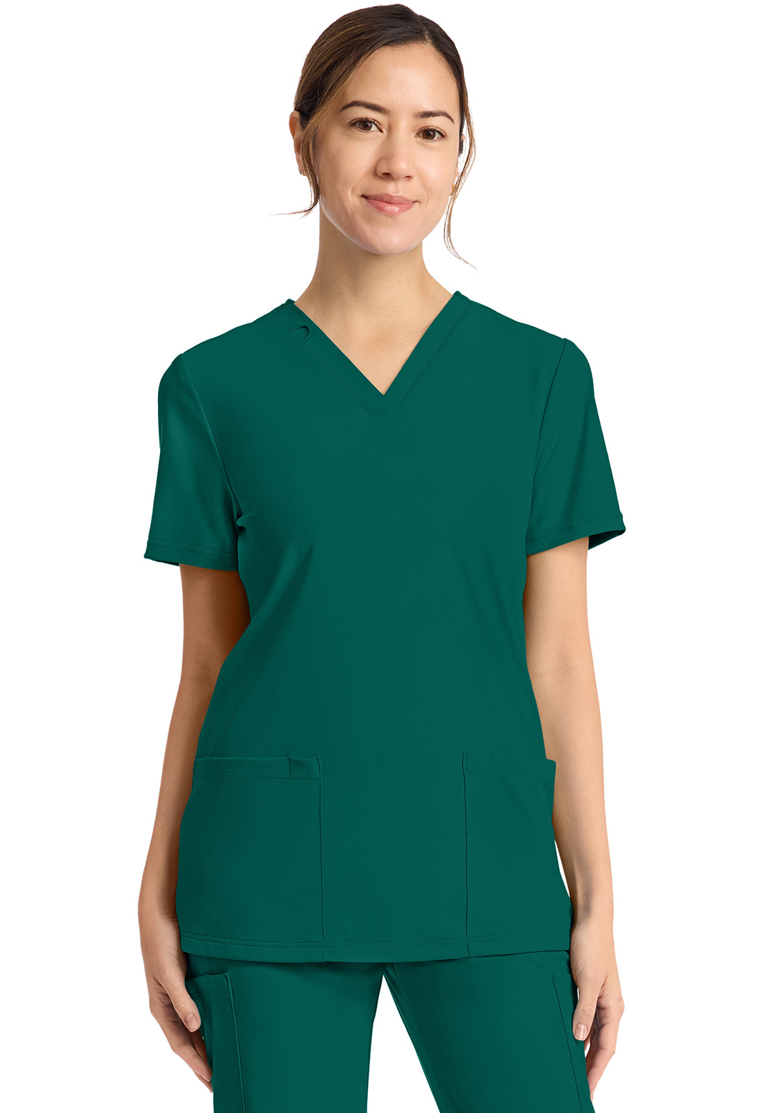 Women's 2-Pocket V-Neck Top in Black
