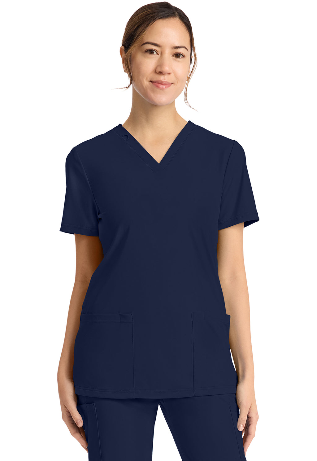 Women's 2-Pocket V-Neck Top in Black