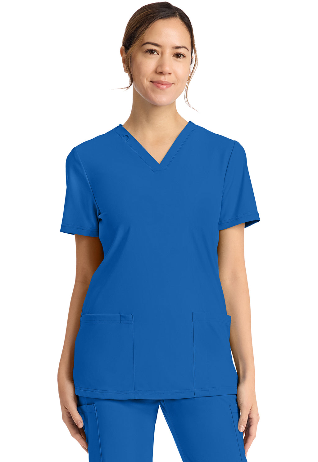 Women's 2-Pocket V-Neck Top in Black