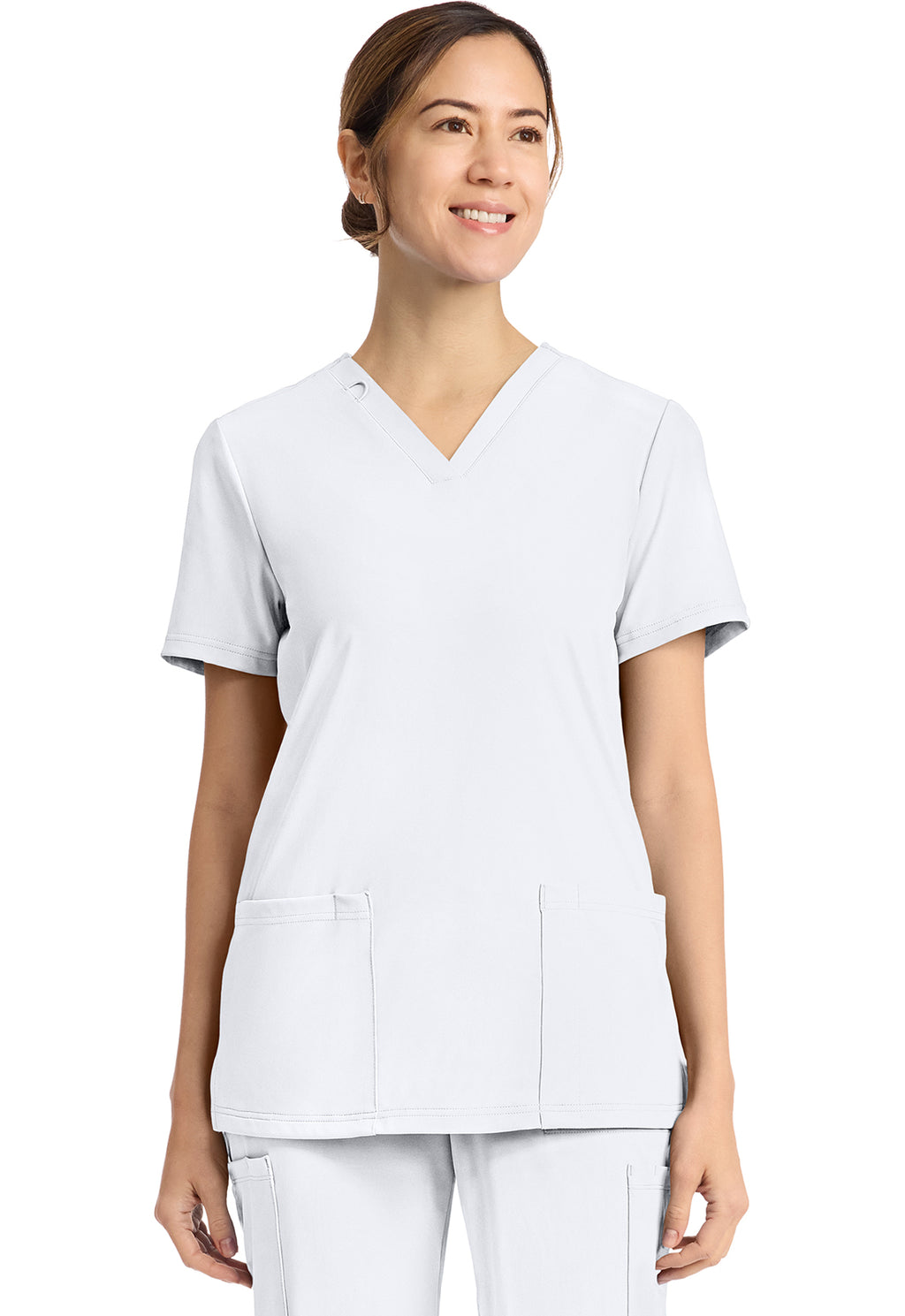 Women's 2-Pocket V-Neck Top in Black