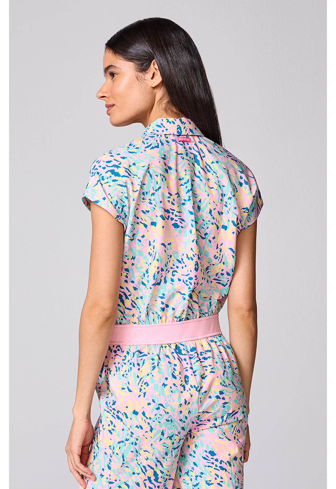 Printed Dolman Wide Leg Jumpsuit in TUTTI FRUITTI TIGER MC00019