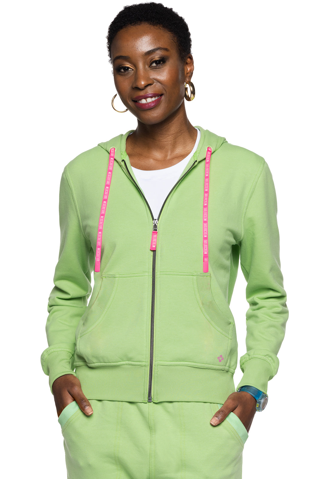 Fleece Zip Front Logo Hoodie  MC316