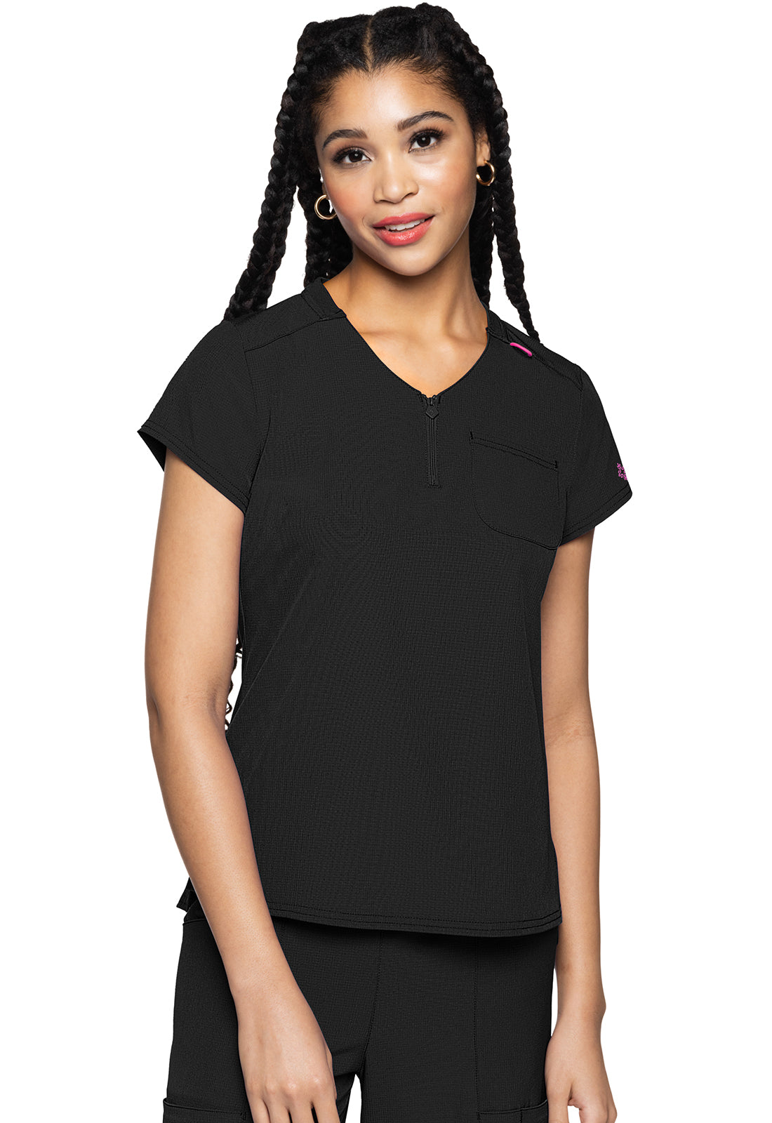 Quarter Zip V-Neck Tuckable Top MC705