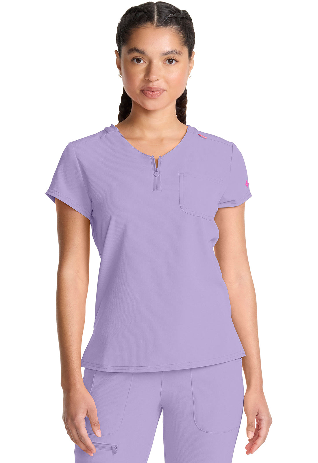 Quarter Zip V-Neck Tuckable Top MC705