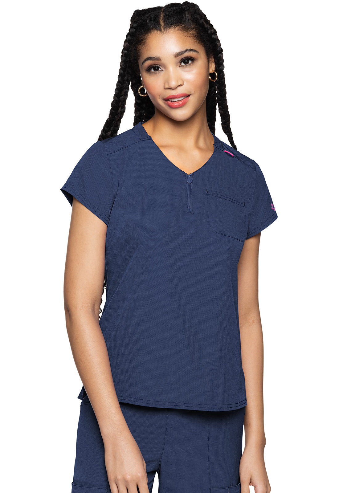 Quarter Zip V-Neck Tuckable Top MC705