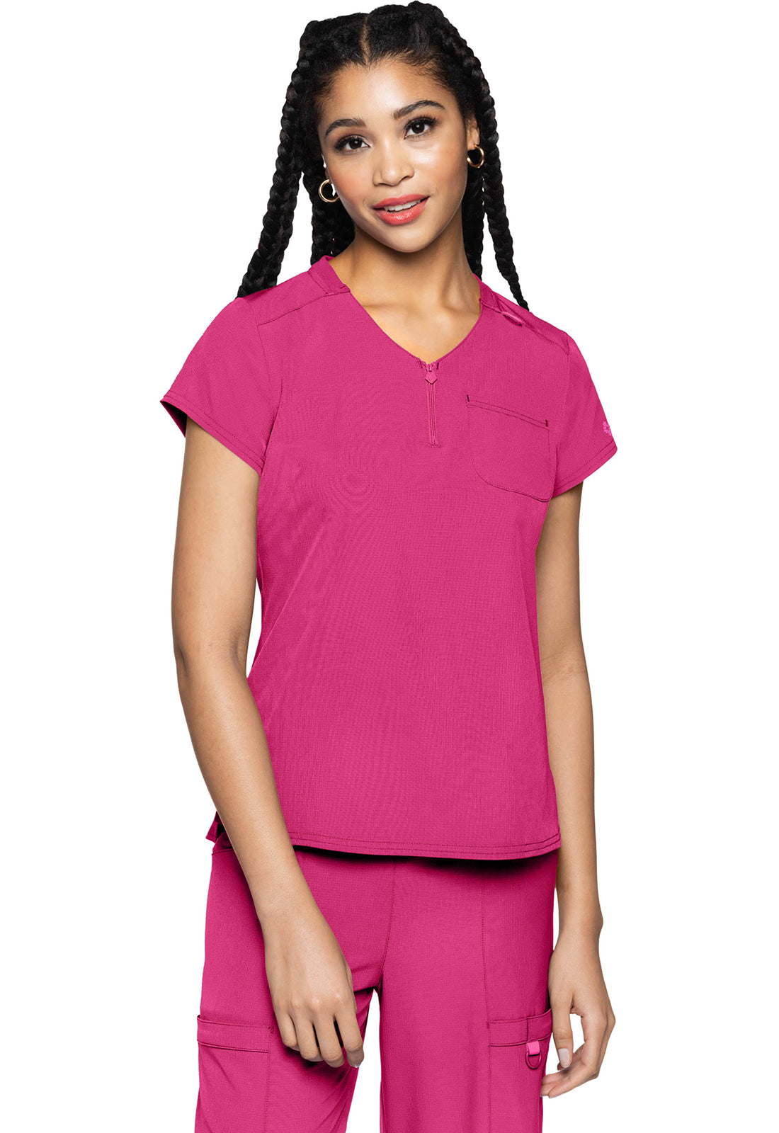 Quarter Zip V-Neck Tuckable Top MC705