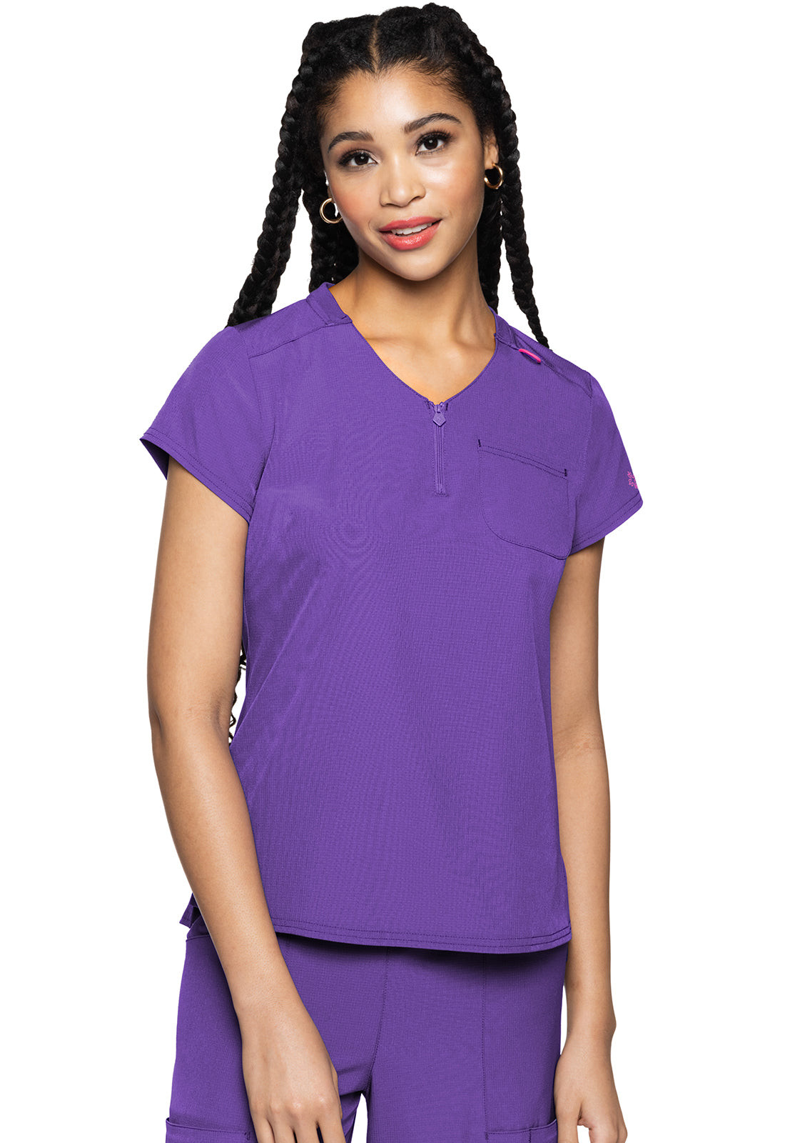Quarter Zip V-Neck Tuckable Top MC705