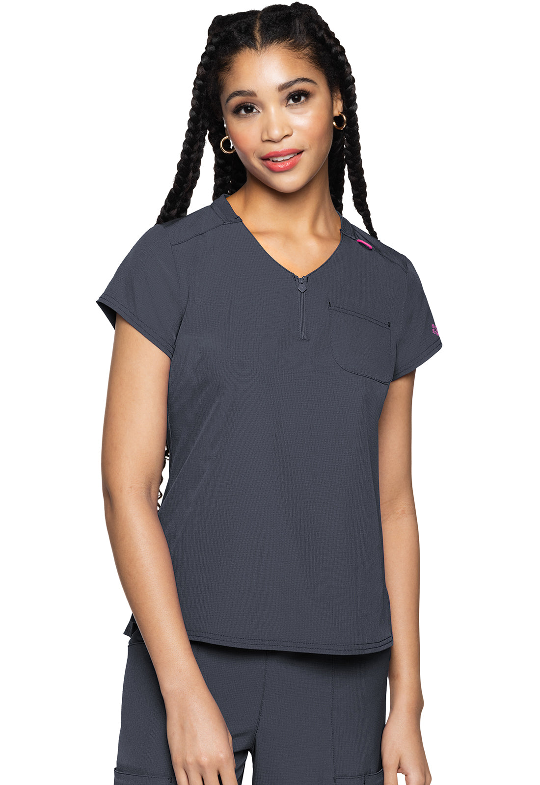 Quarter Zip V-Neck Tuckable Top MC705