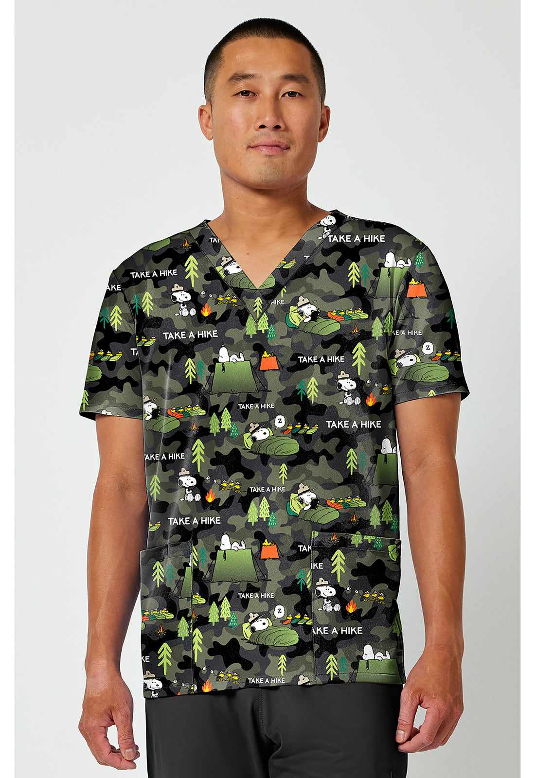 Men's Print V-Neck Top TF788