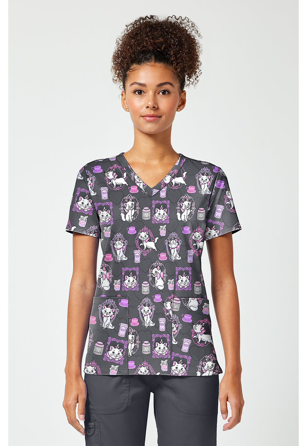 Print V-Neck Top TF796