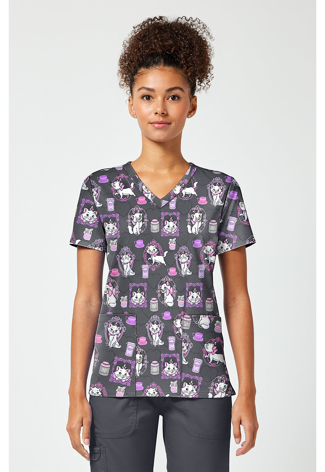 Print V-Neck Top TF796