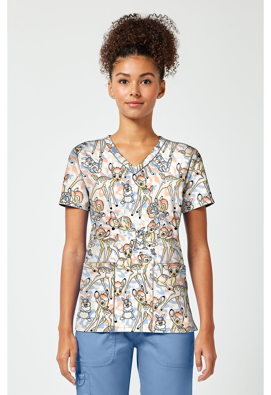 Print V-Neck Top TF796
