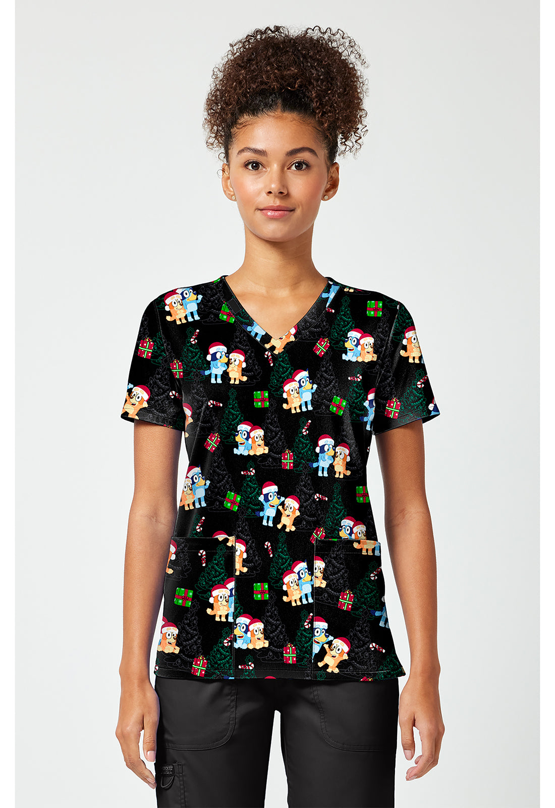 Print V-Neck Top TF796