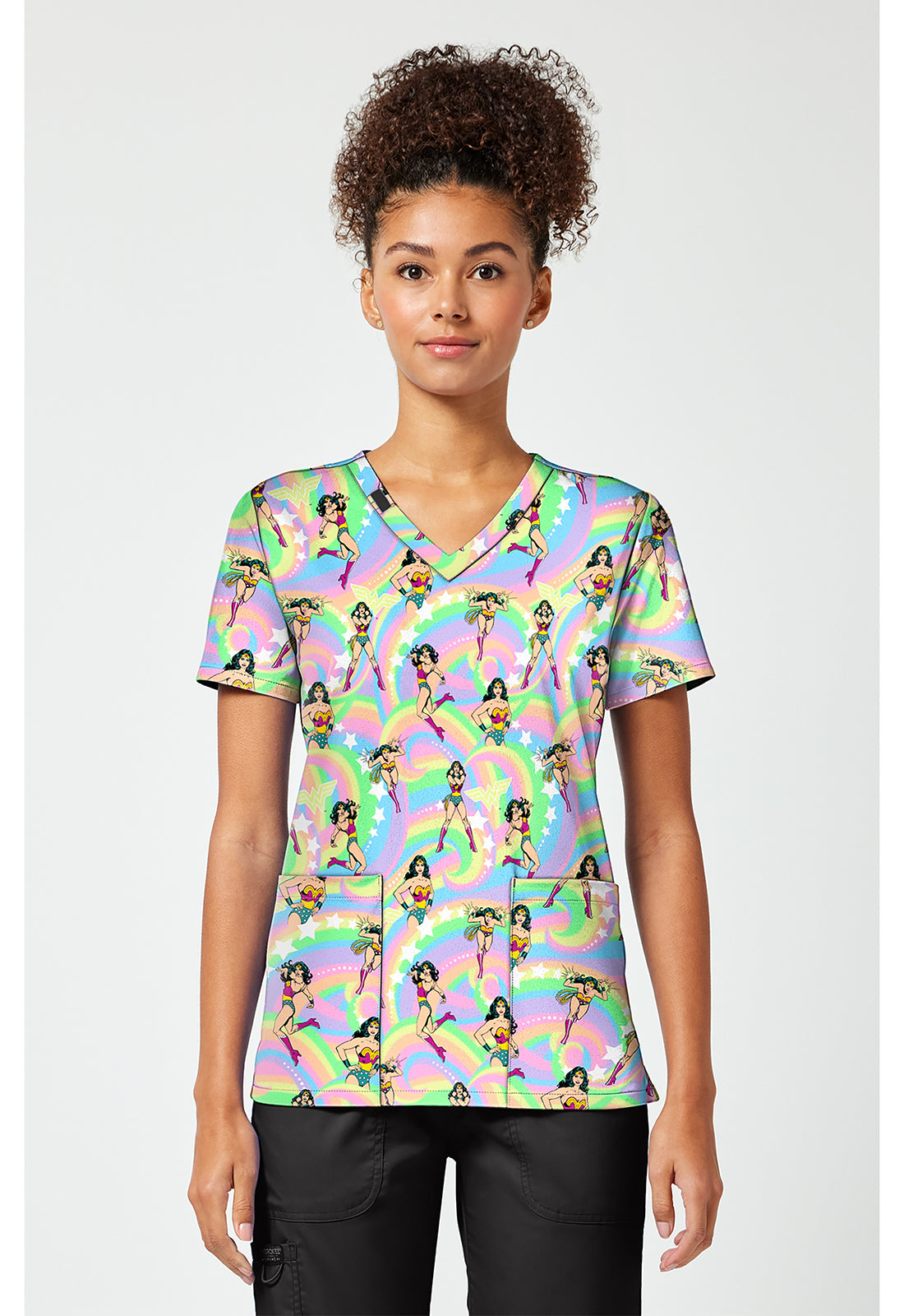 Print V-Neck Top TF796