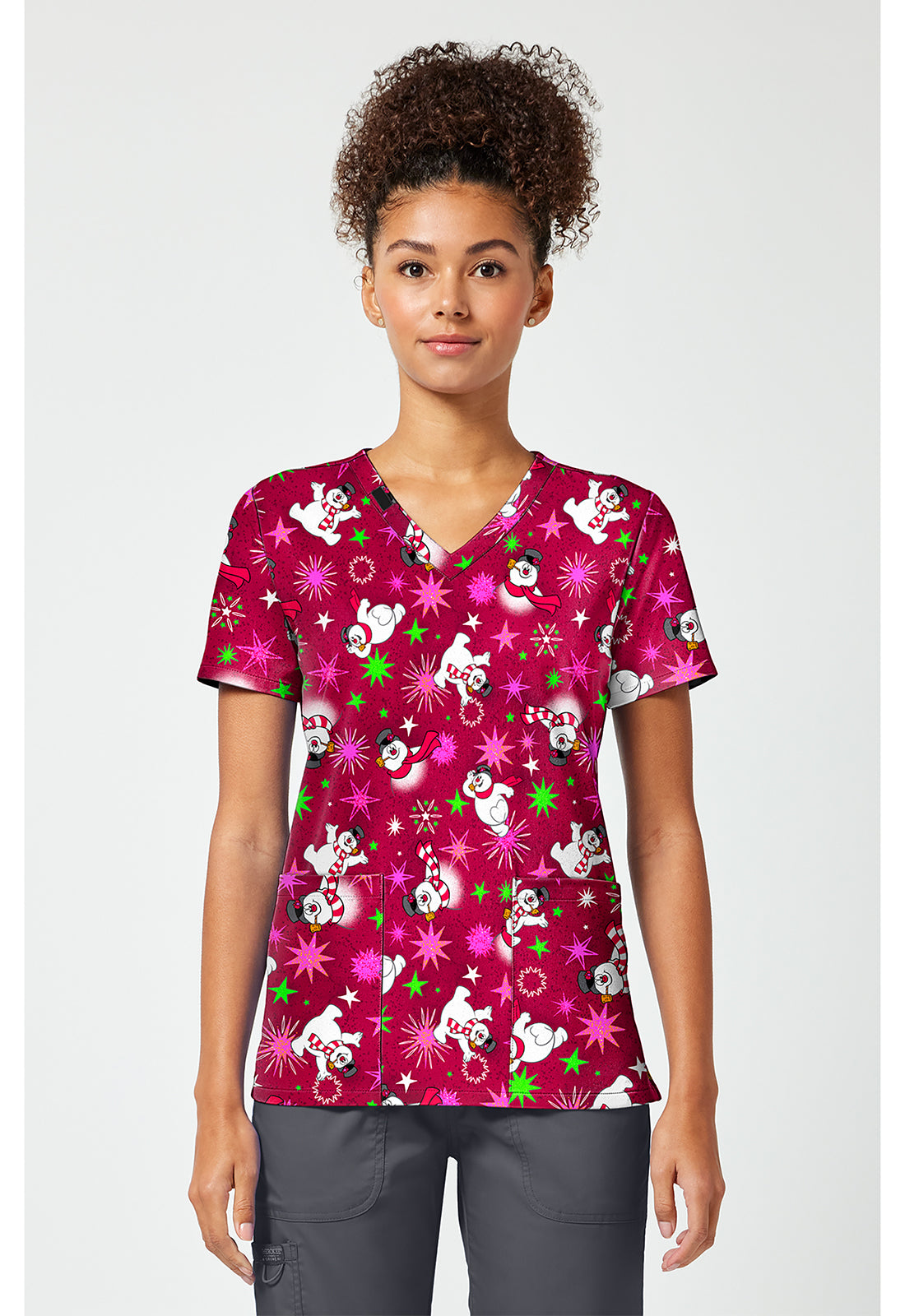 Print V-Neck Top TF796