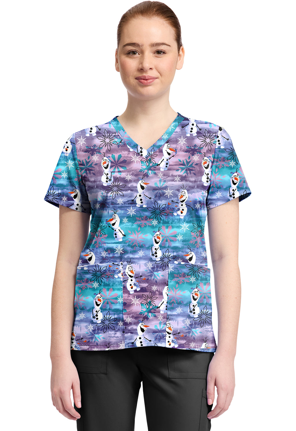 Print V-Neck Top TF796