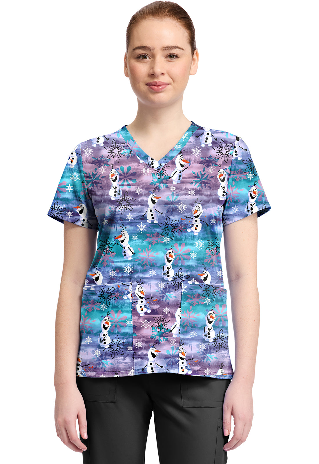 Print V-Neck Top TF796