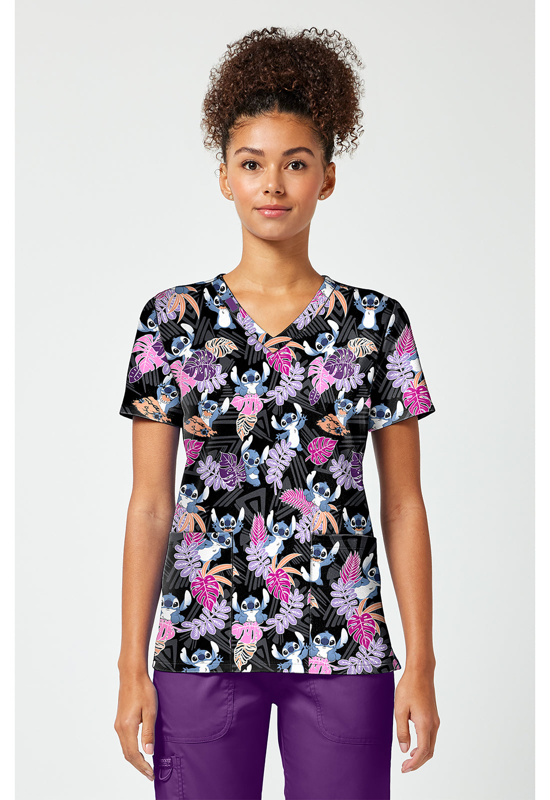 Print V-Neck Top TF796