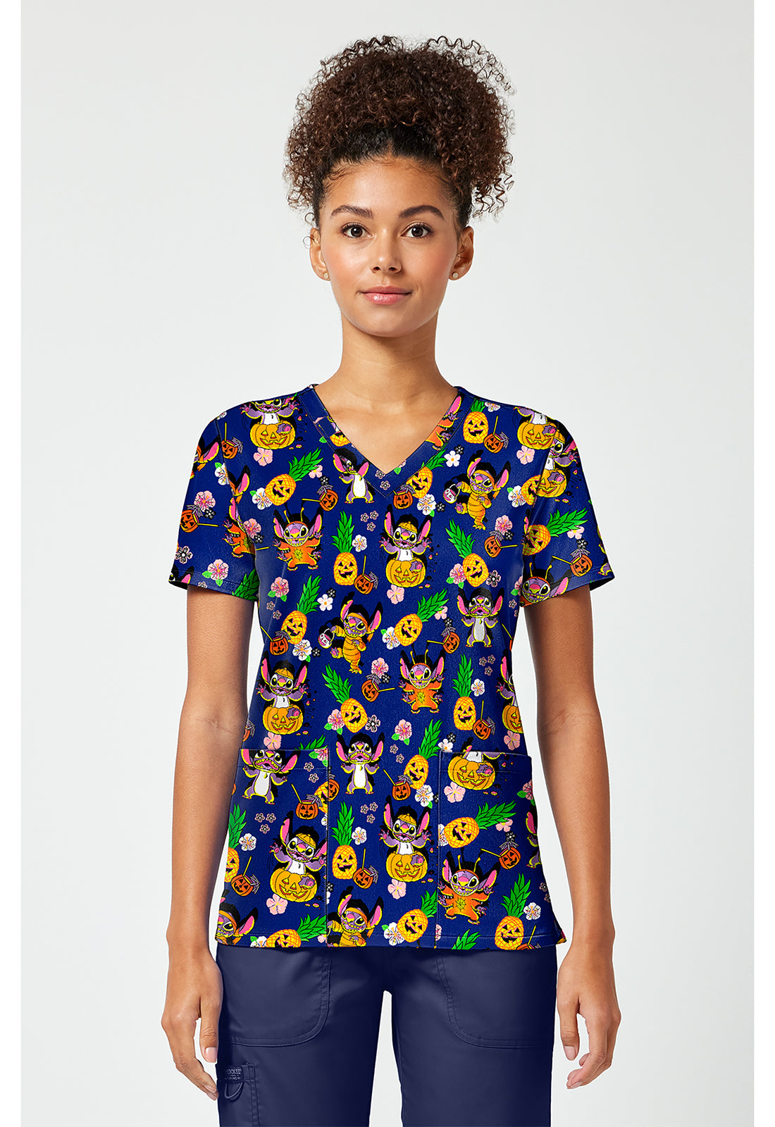Print V-Neck Top TF796