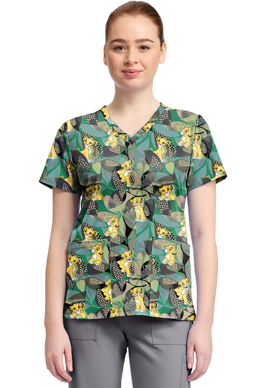 Print V-Neck Top TF796