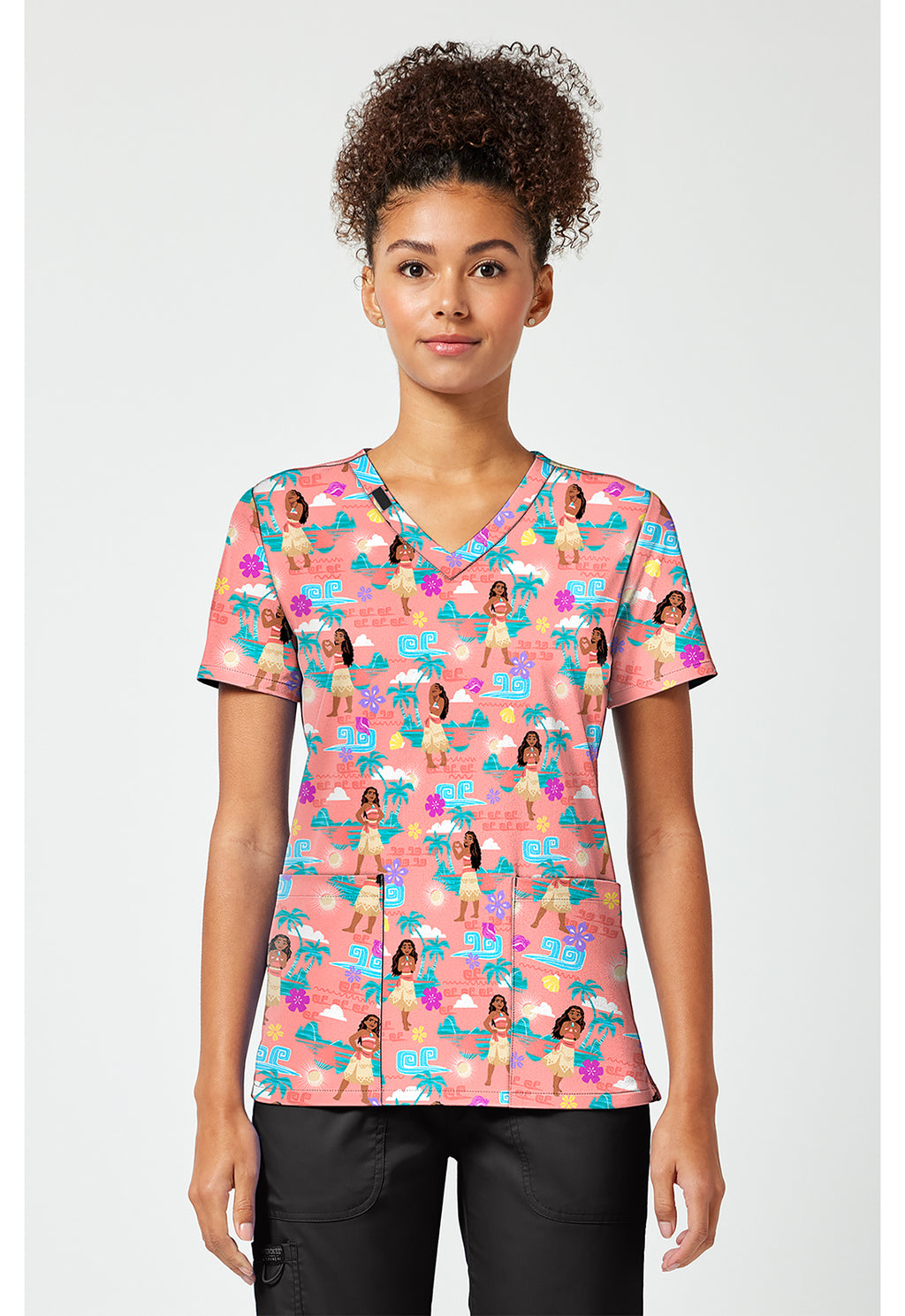 Print V-Neck Top TF796