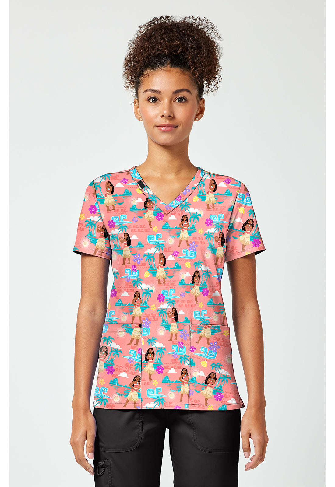 Print V-Neck Top TF796