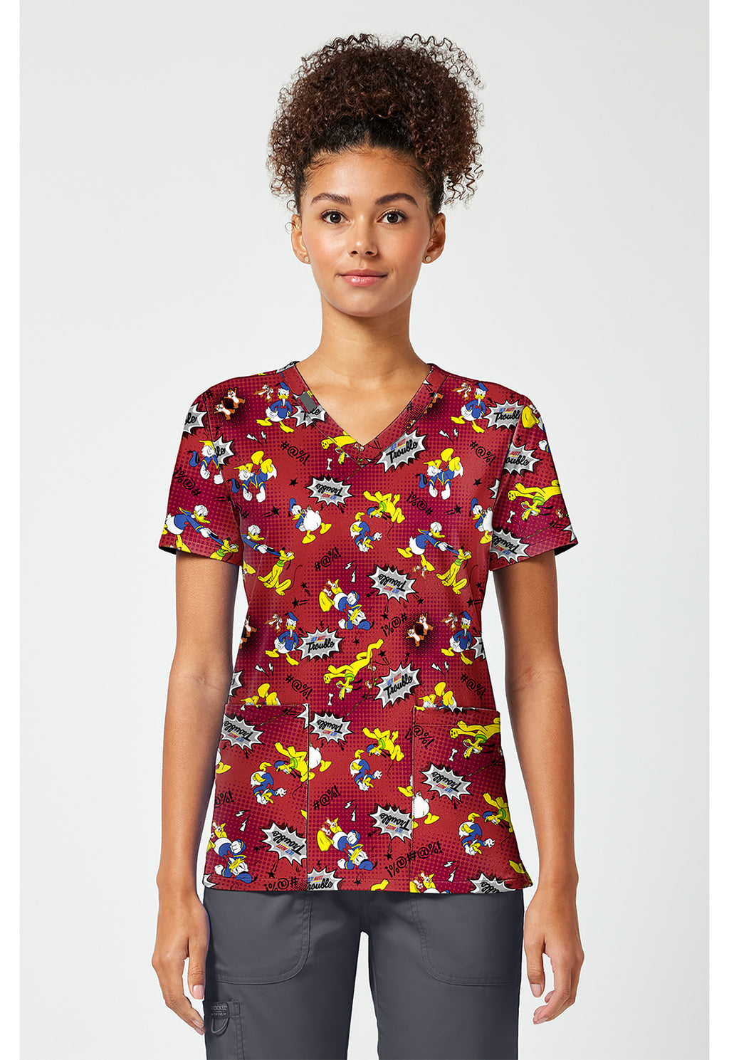 Print V-Neck Top TF796