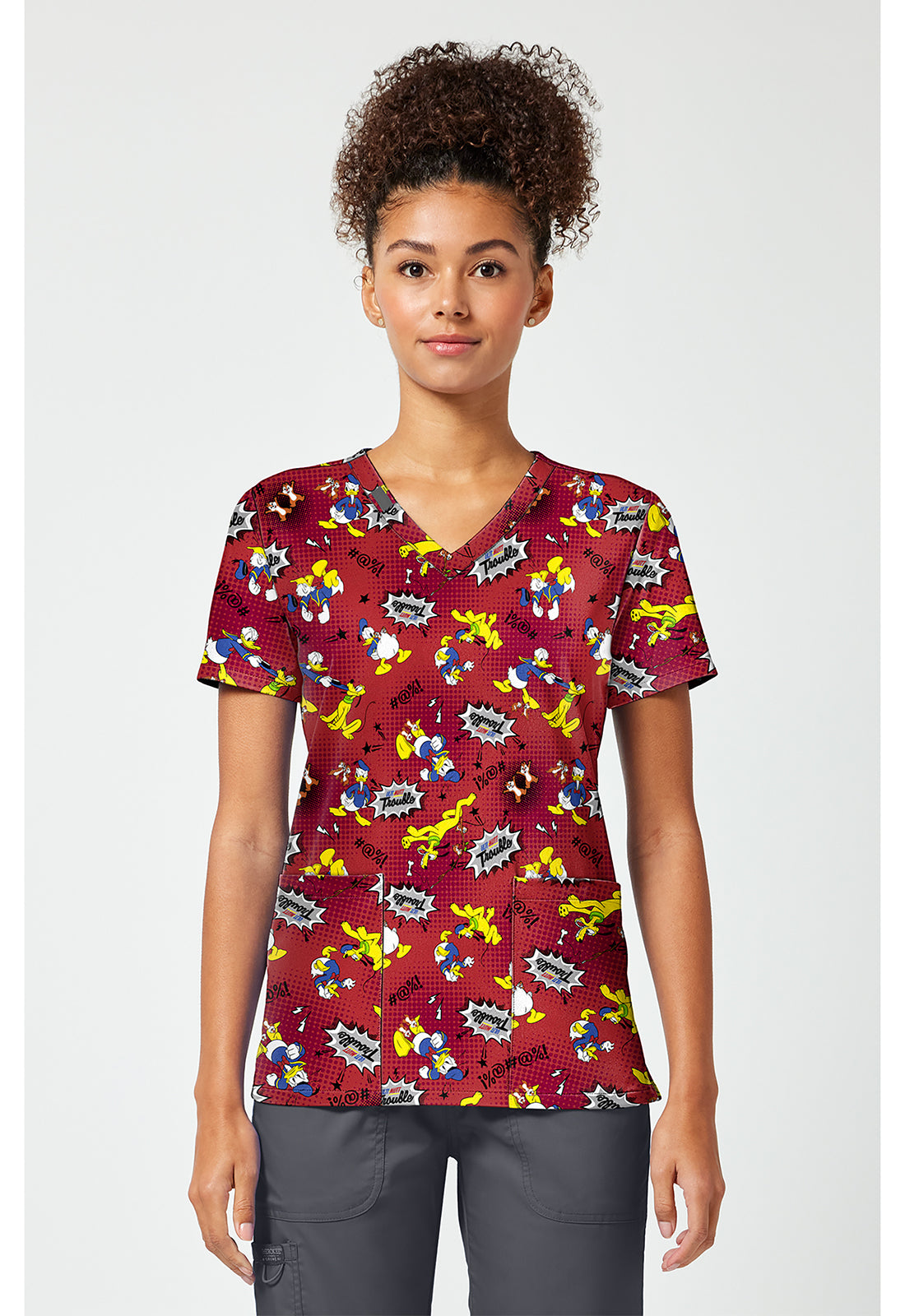 Print V-Neck Top TF796