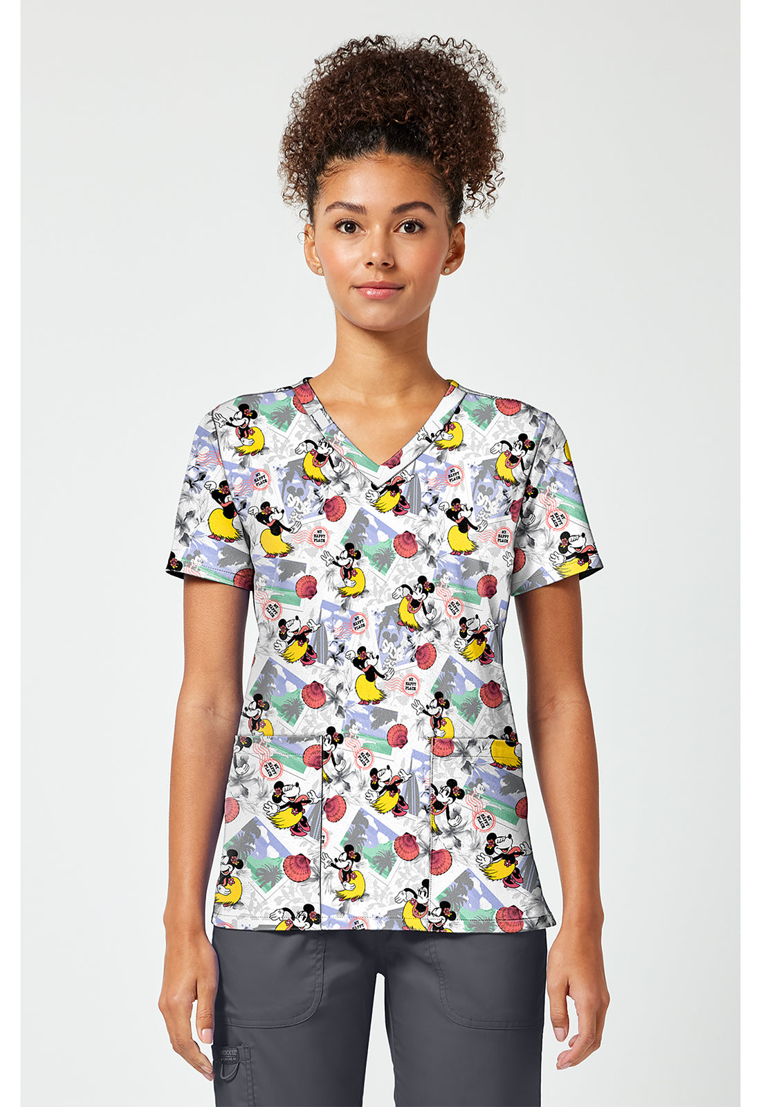 Print V-Neck Top TF796
