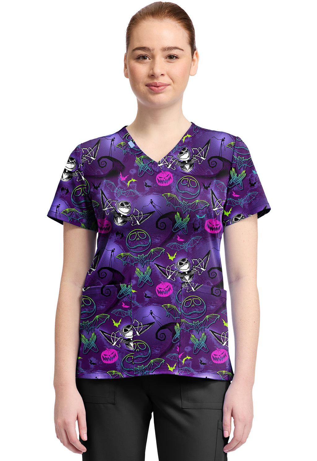 Print V-Neck Top TF796