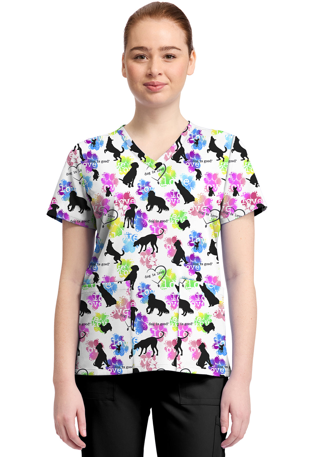 Print V-Neck Top TF796