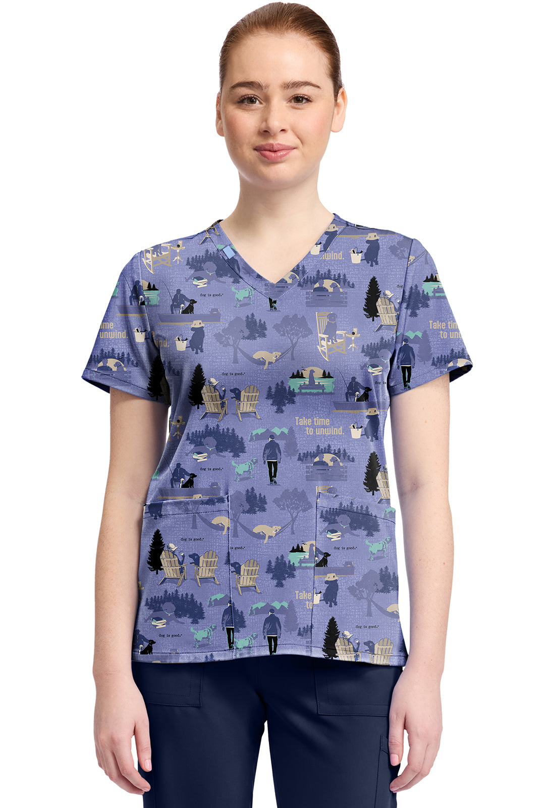 Print V-Neck Top TF796