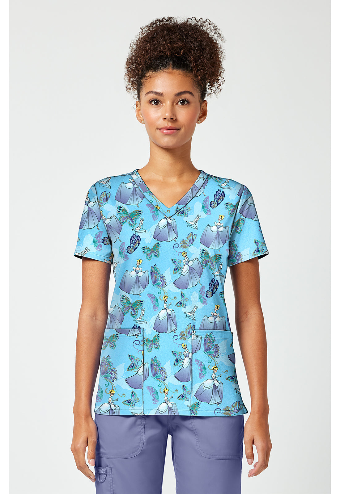 Print V-Neck Top TF796