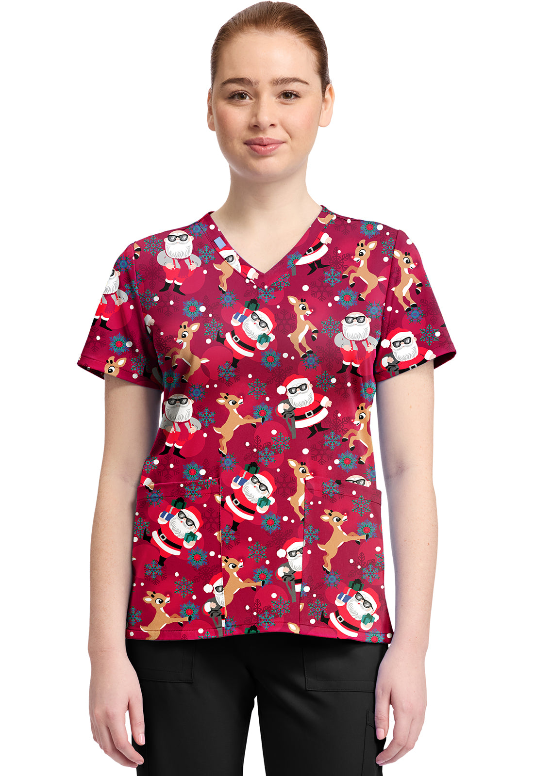 Print V-Neck Top TF796