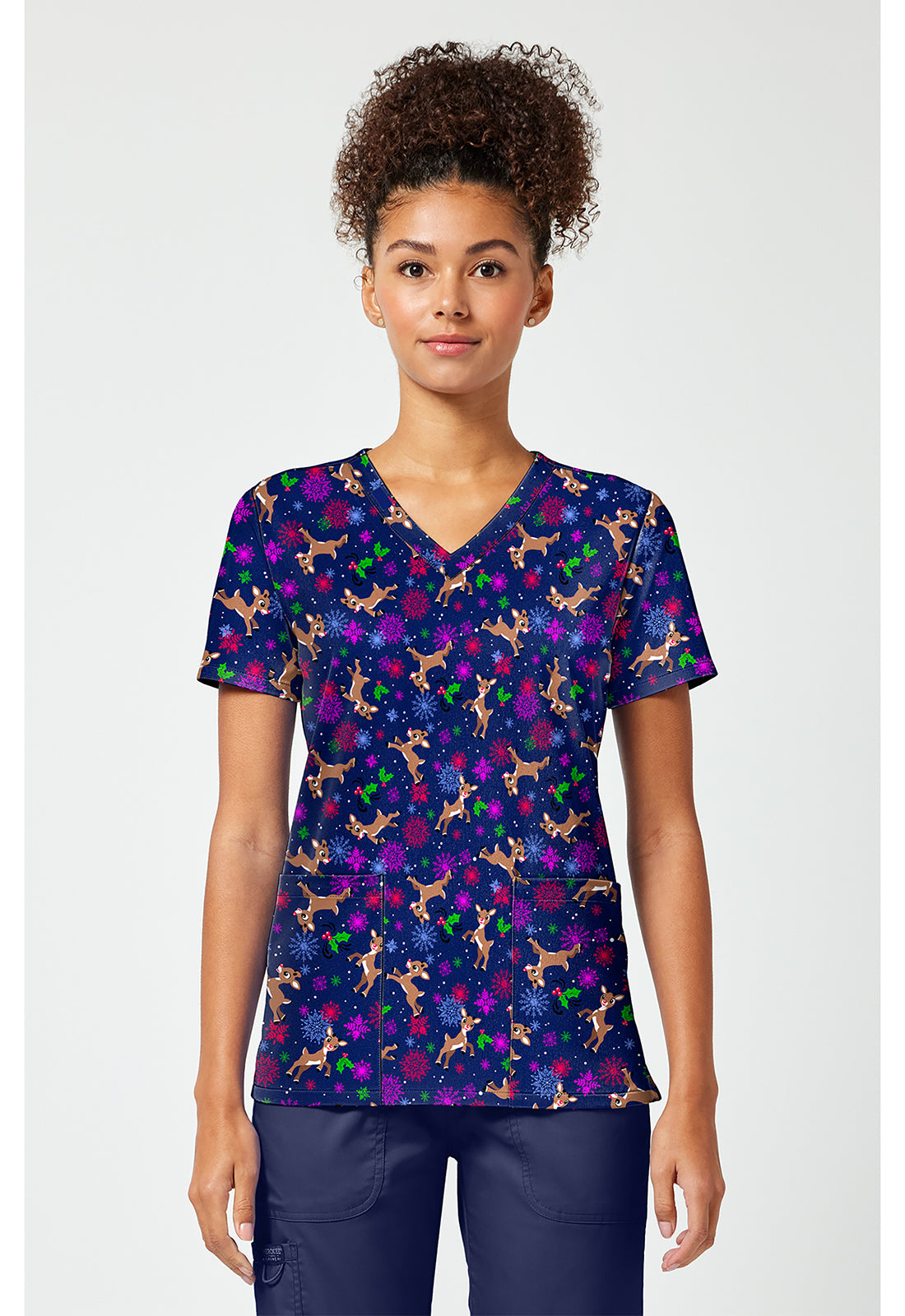 Print V-Neck Top TF796