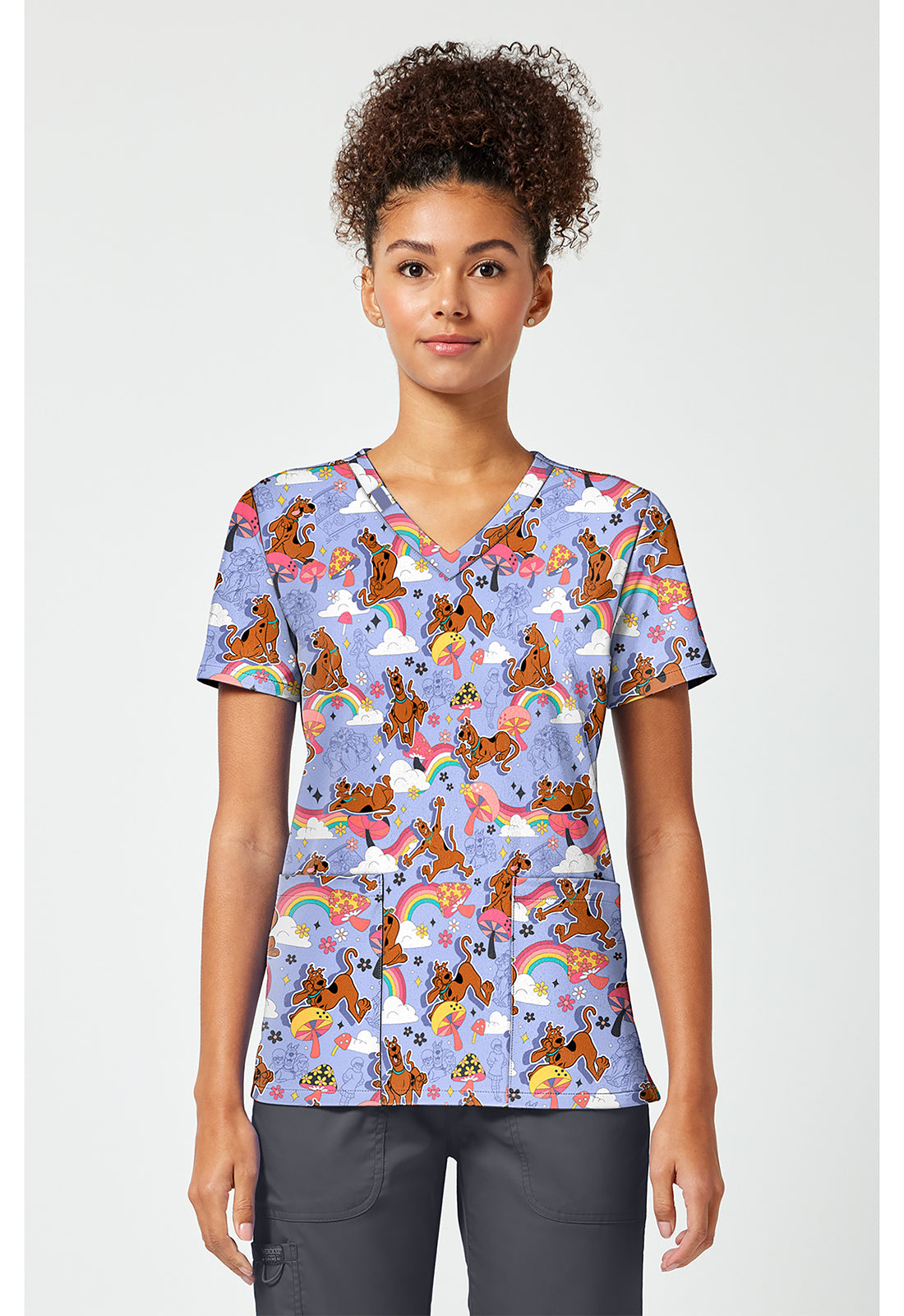 Print V-Neck Top TF796
